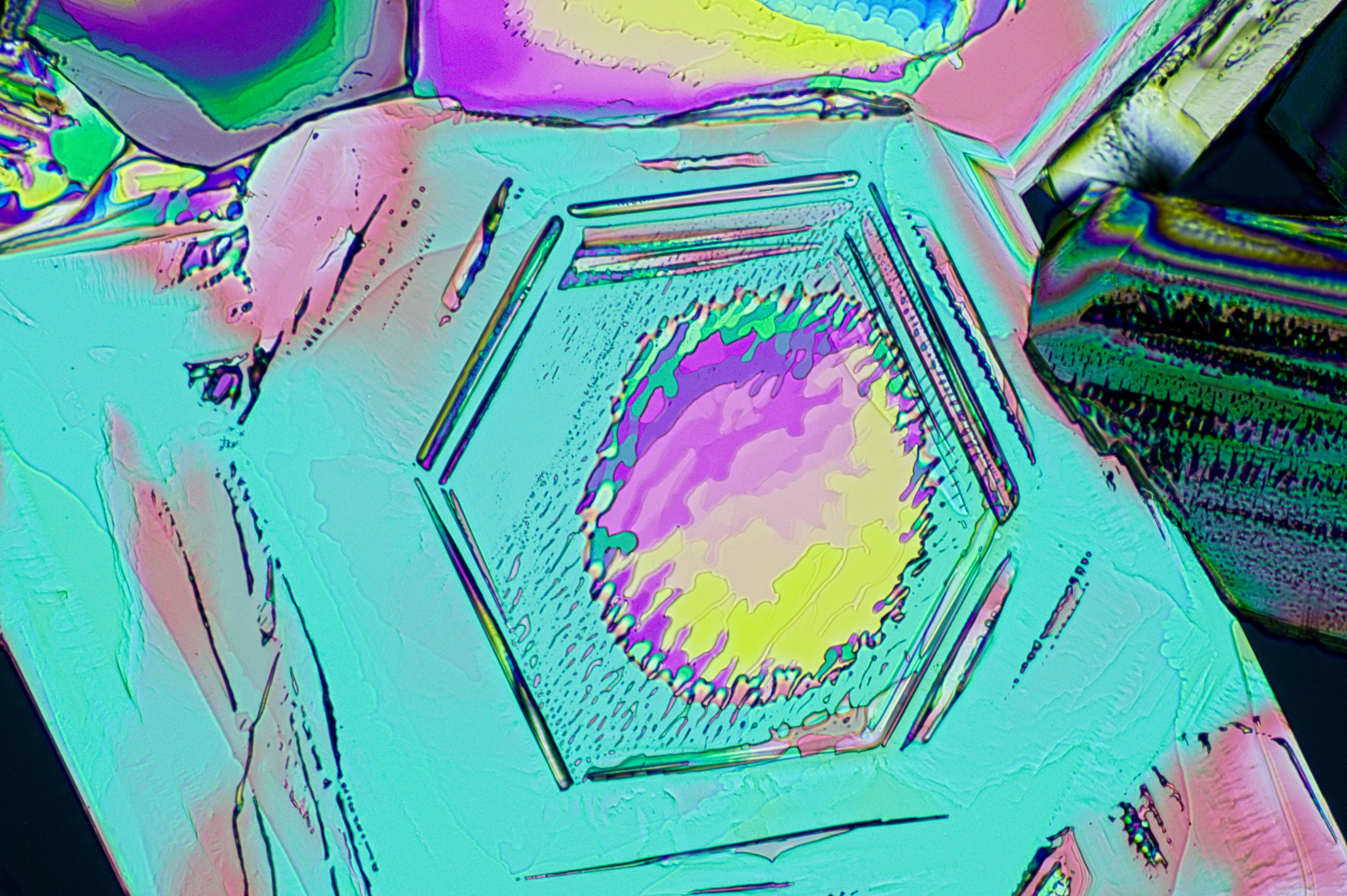 thiourea from aqueous 2-propanol, field of view = 0.8x0.5 mm