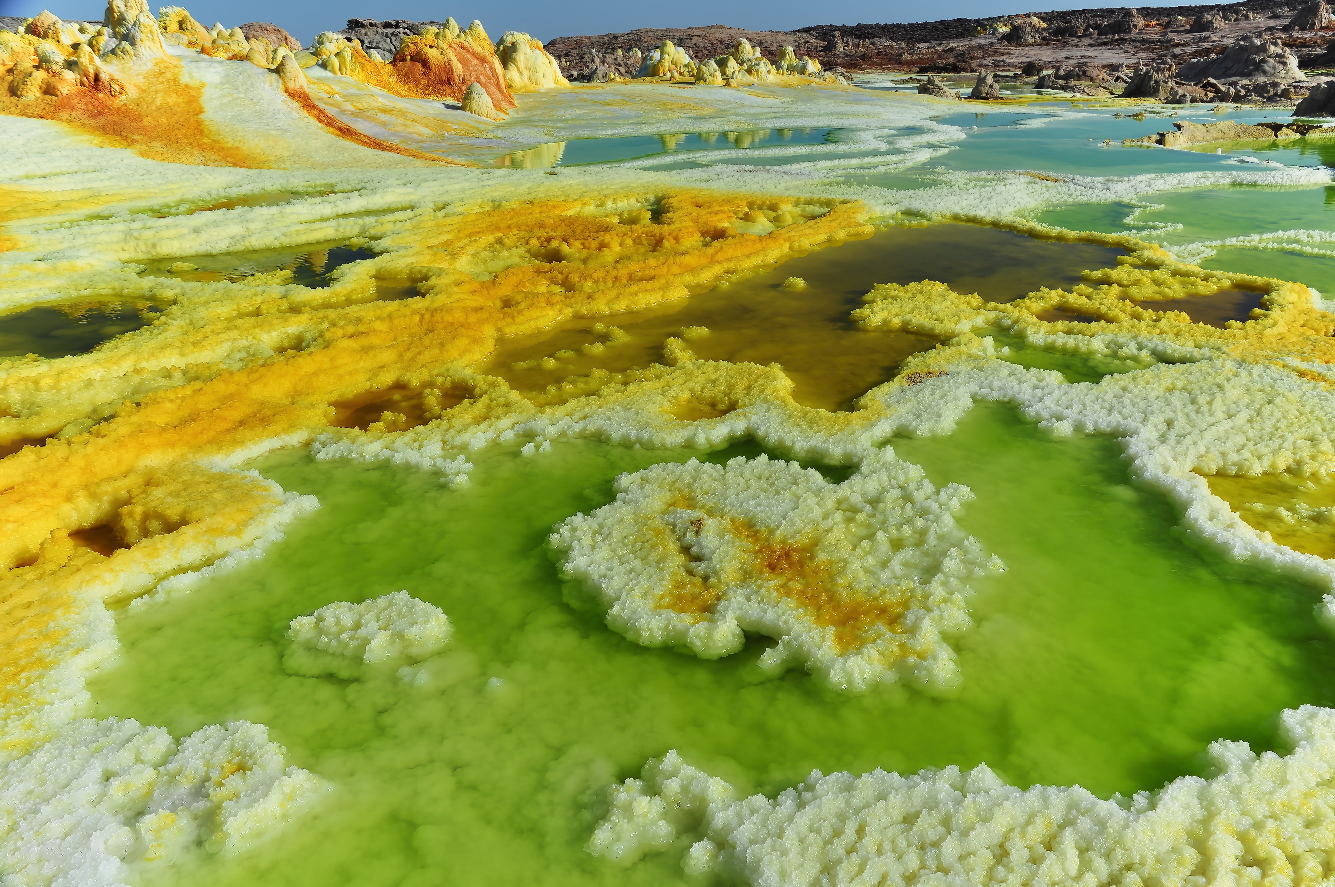 Dallol, hot springs of hyper-acidic and hyper-saline brine (Danakil depression, Ethiopia)
