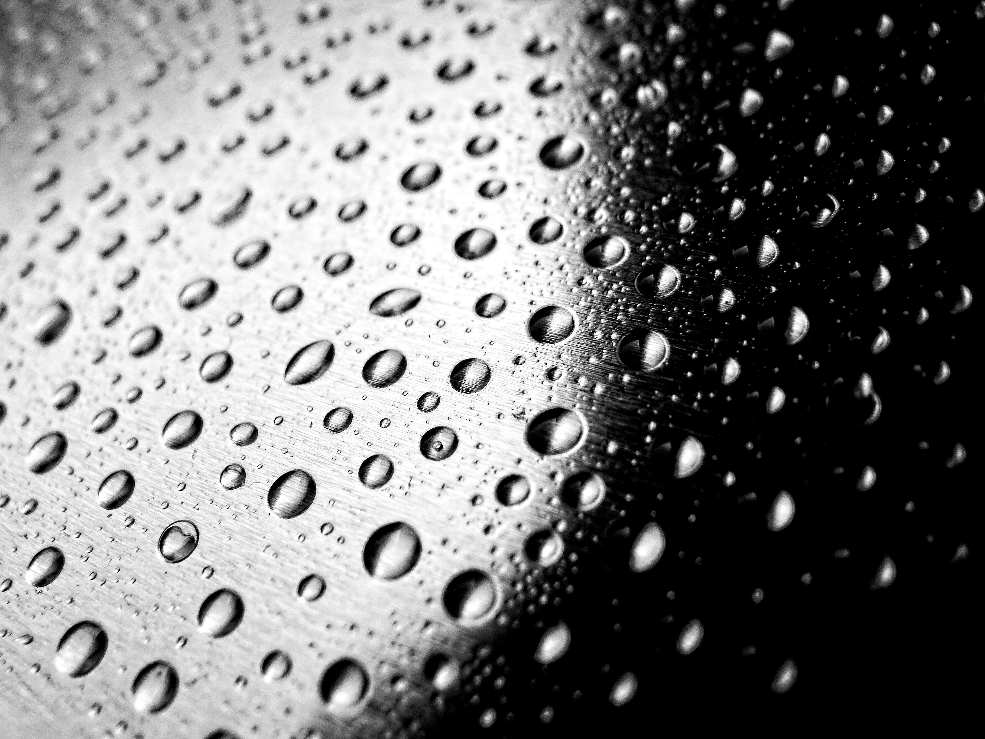 resin droplets from a dried coating on aluminum