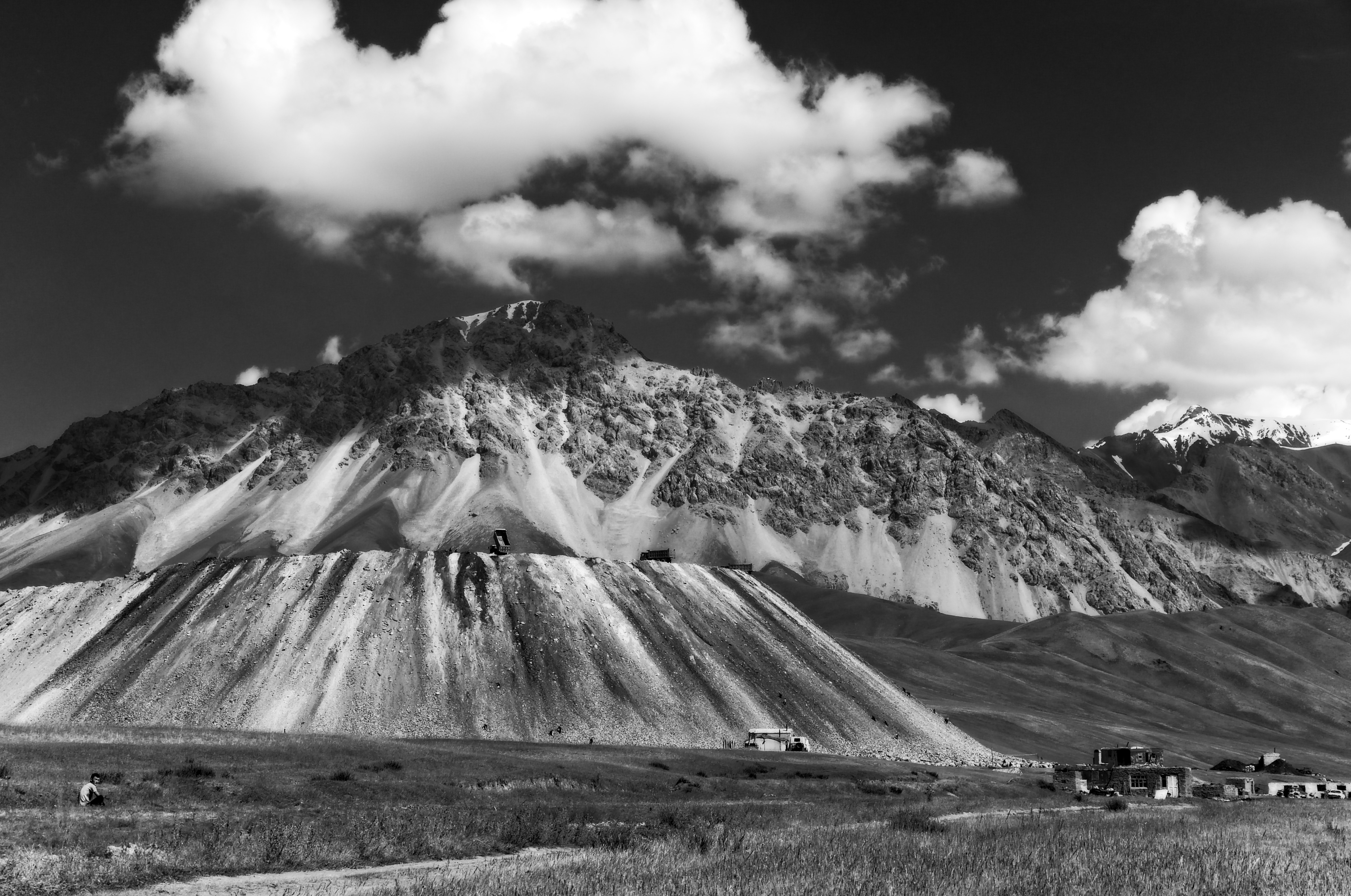 slag heap and summer pasture near Sary Moghul, 2012