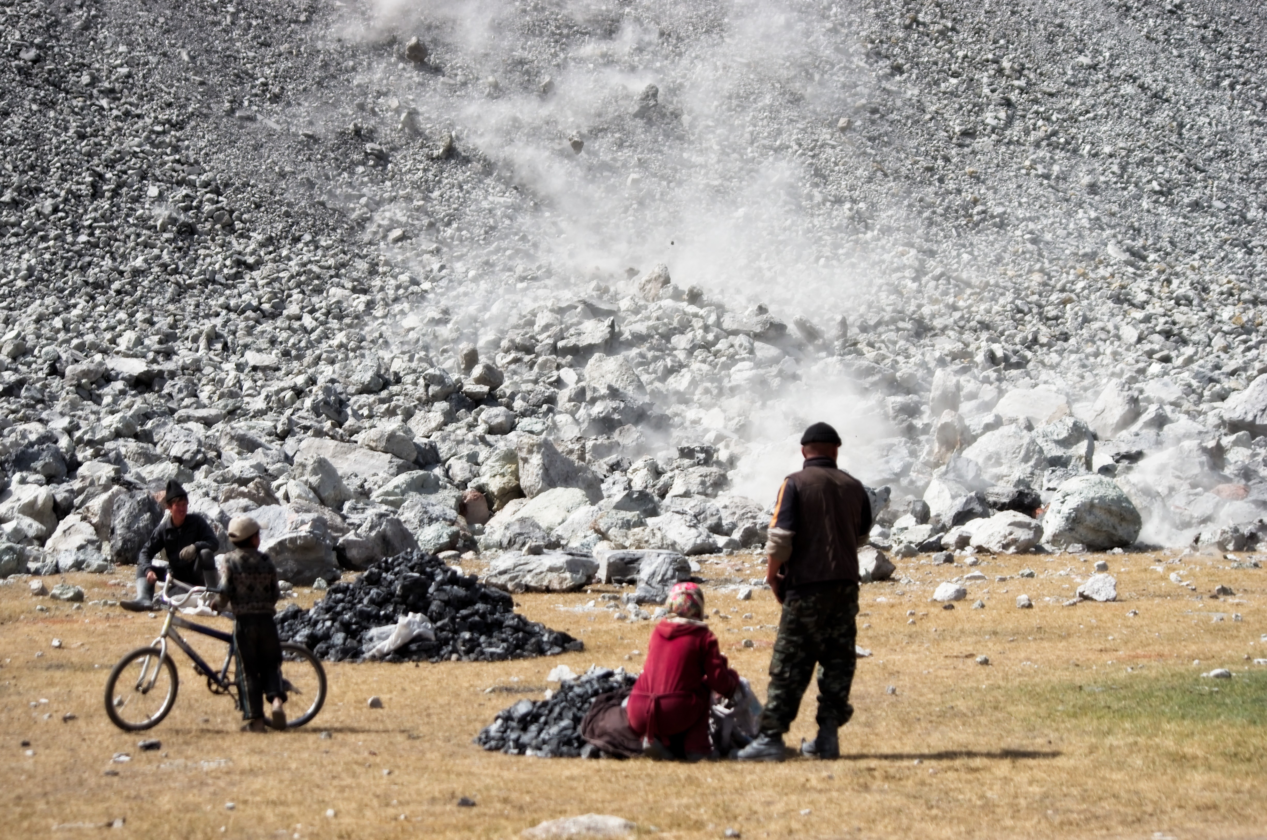 slag heap and summer pasture near Sary Moghul, 2012