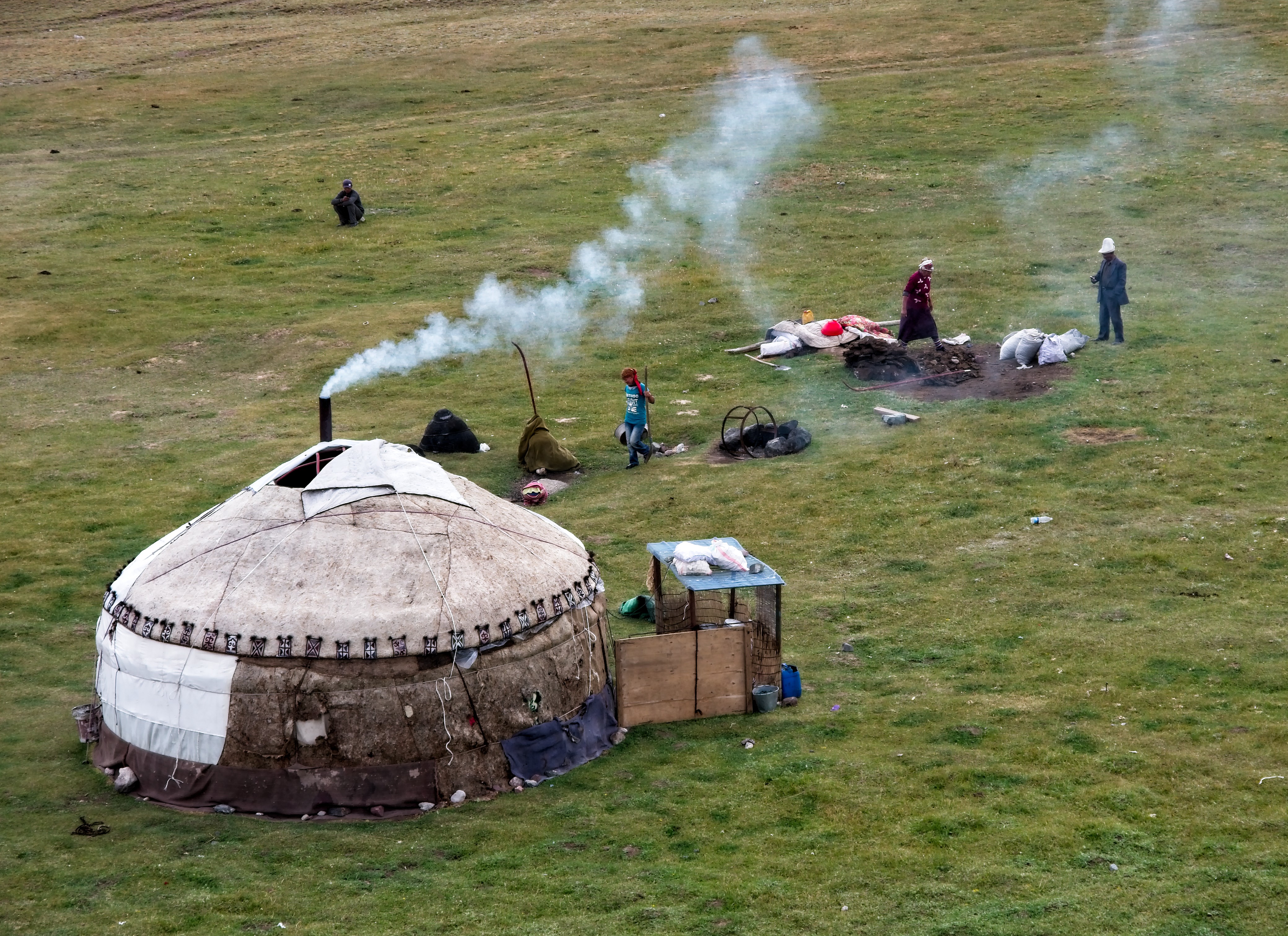slag heap and summer pasture near Sary Moghul, 2012