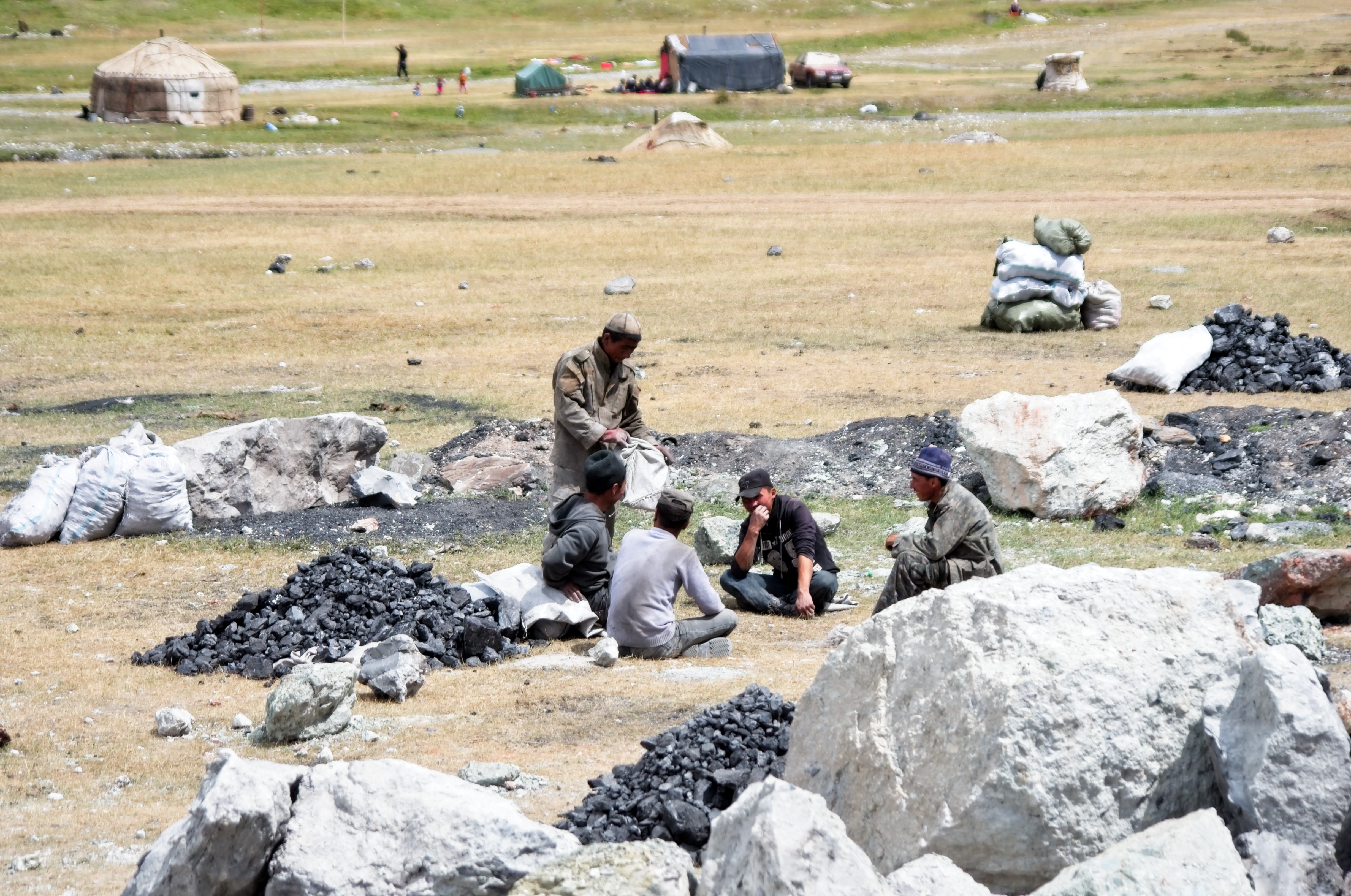 slag heap and summer pasture near Sary Moghul, 2012